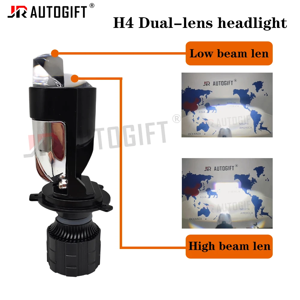 2PCS led mini Dual projector mini lens H4 headlight Y6 Y9 super power ...
