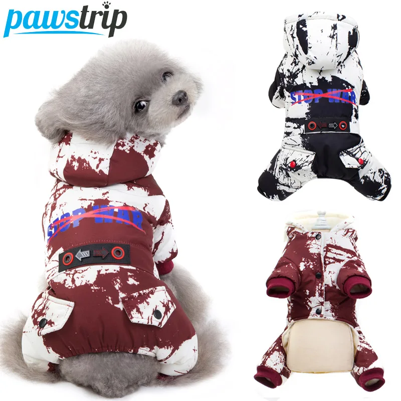 

S-2XL Camo Dog Clothes Winter Dog Jumpsuit Clothing Puppy Outfit Warm Dog Coat Yorkie Pomeranian Pet Winter Clothes For Dogs