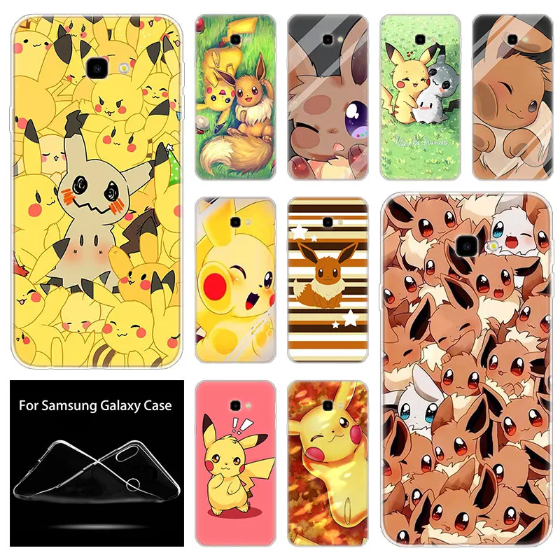 

Soft Silicone Case Pokemon Pikachu and Eevee For Samsung Galaxy J8 J6 J4 J2 Pro 2018 Core J6 J7 Prime J3 2016 J5 2017 EU J4 Plus