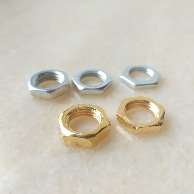 Carbon steel nuts 10pcs/lot zinc/golden pitch 1mm fine teeth hex for M6-M16*1mm