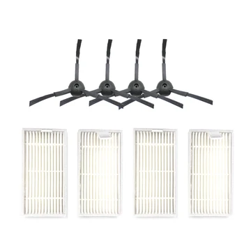 

4Pcs Filter 4Pcs(2R+2L)Side Brush for Ecovacs Cr130 Cr120 X500 X580 Kk8 Cen540 Cen250 Ml009 Chuwi V3 Ilife V5 V3+V5Pro Vacuum Cl
