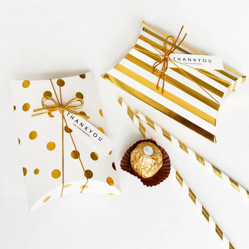 

25Sets Gift Box Dragees Bonbonniere Pillow Shape Birthday Packaging Party Present Boxes Sweet Wedding Favor Boxes Candy Cookies