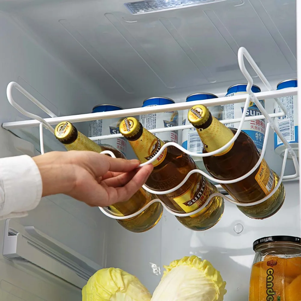 Refrigerator Kitchen Rack Shelf Can Beer Wine Bottle Holder Rack Organizer Kitchen Storage  Fridge Organizer Shelves