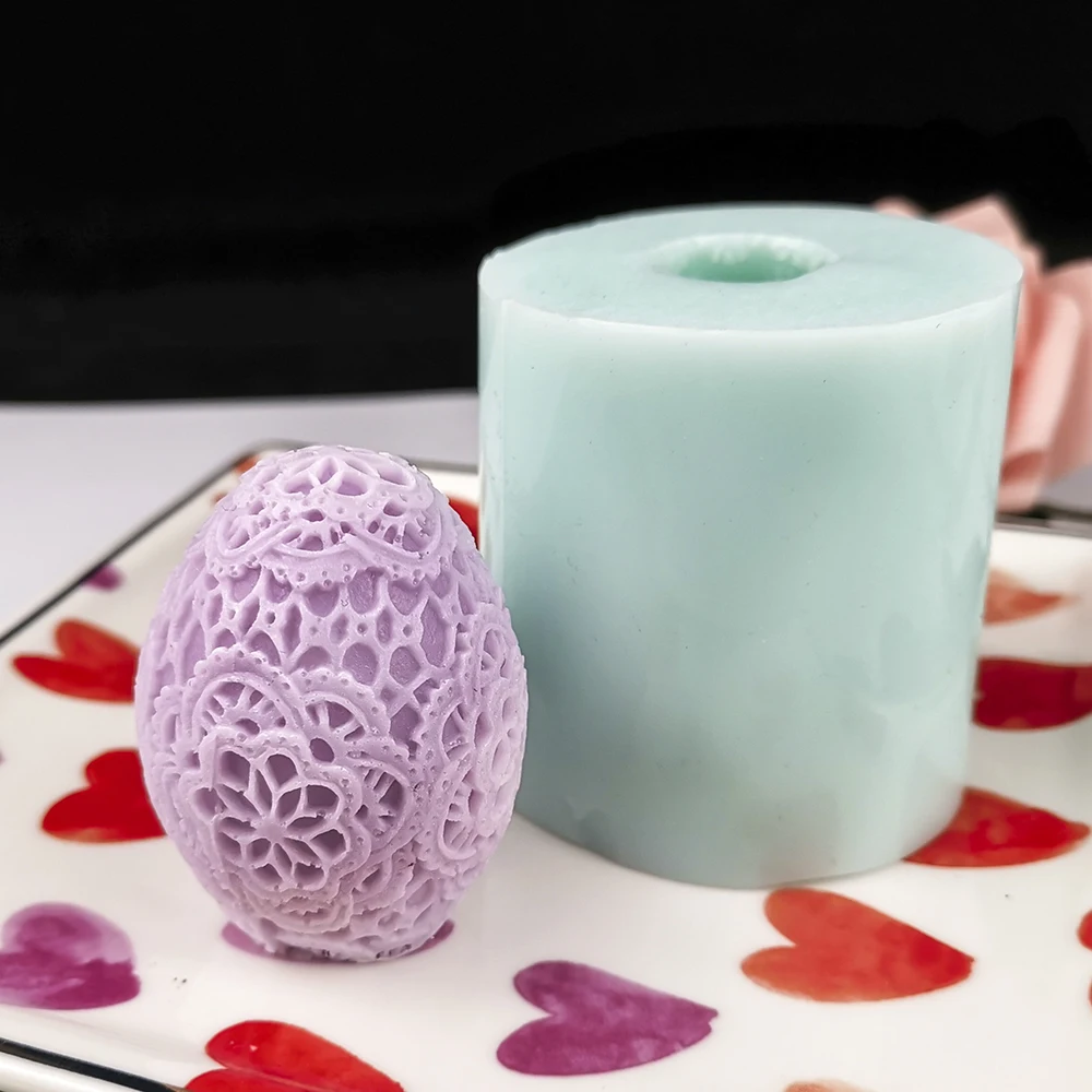 QT0339 PRZY пасхальные яйца силиконовая форма для свечей 3D кружевные формы яиц Декор
