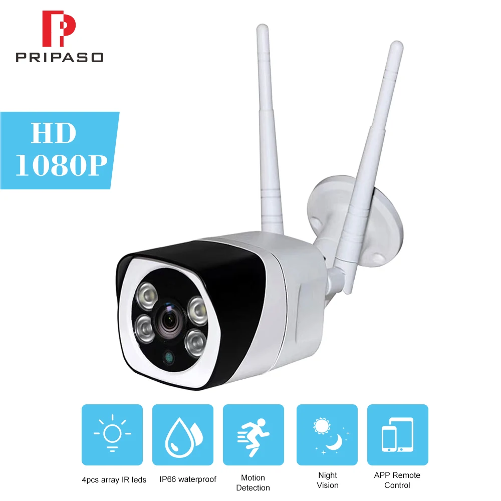 HD 1080P Wifi IP Bullet камера беспроводная Проводная CCTV уличная Водонепроницаемая Камера Безопасности двухсторонняя аудио с разъемом для карты памяти SD