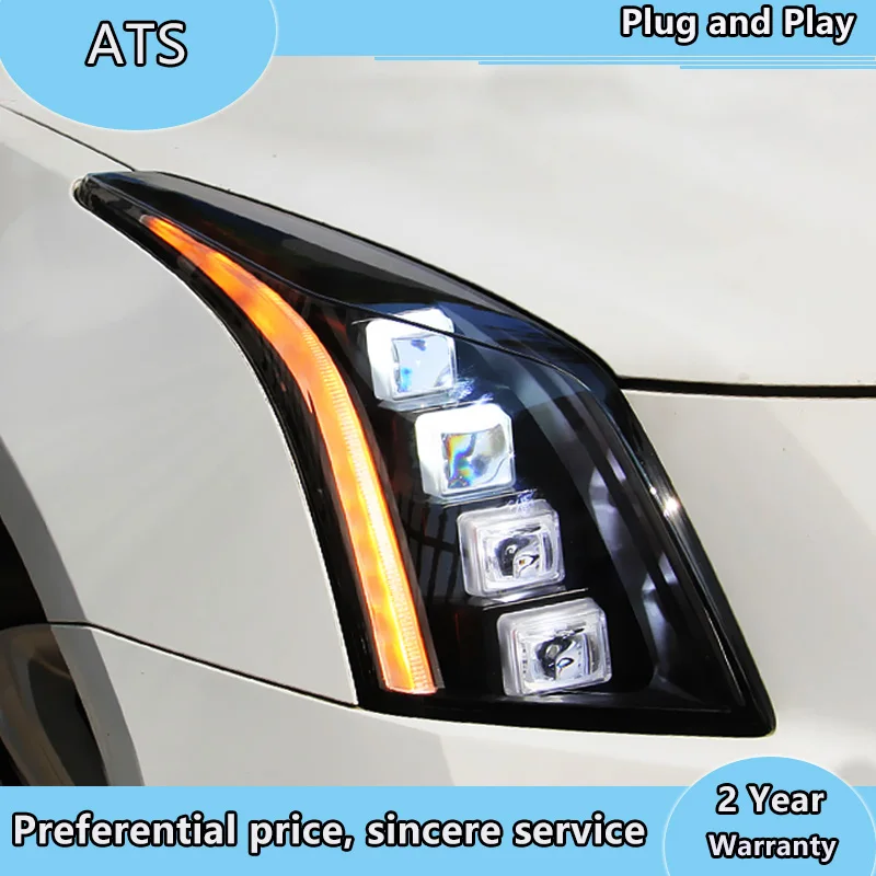 Автомобильный стиль светодиодный фары для Cadillac ATS 14-18 для ATS Головной фонарь все светодиодный DRL Объектив двойной луч H7 HID Xenon bi xenon объектив