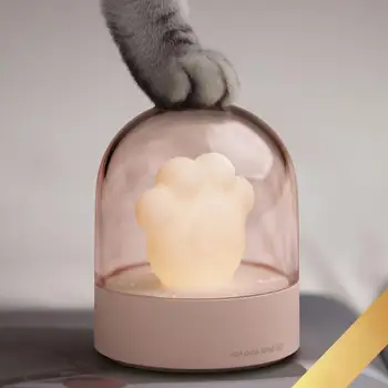 

High quality USB Charging Cute Cartoon Cat Paw Shape Built in Music Box LED Table Lamp Night Light