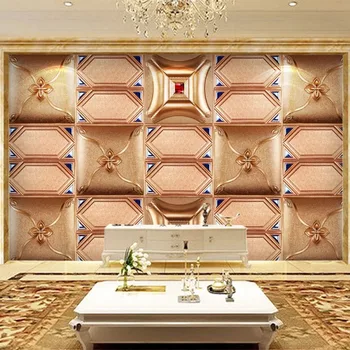 

European Style Wallpaper 3D Stereo Soft Roll Geometric Pattern Diamond Murals Living Room Bedroom Luxury Home Decor Wall Papers