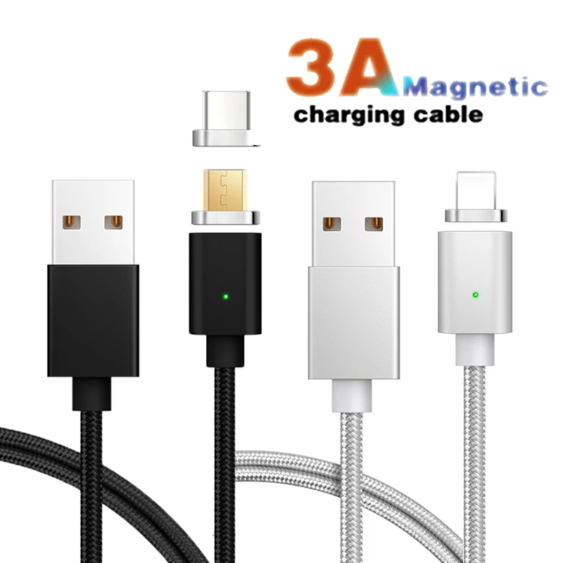 Магнитный кабель Micro USB для iPhone Samsung Huawei магнитное зарядное устройство с