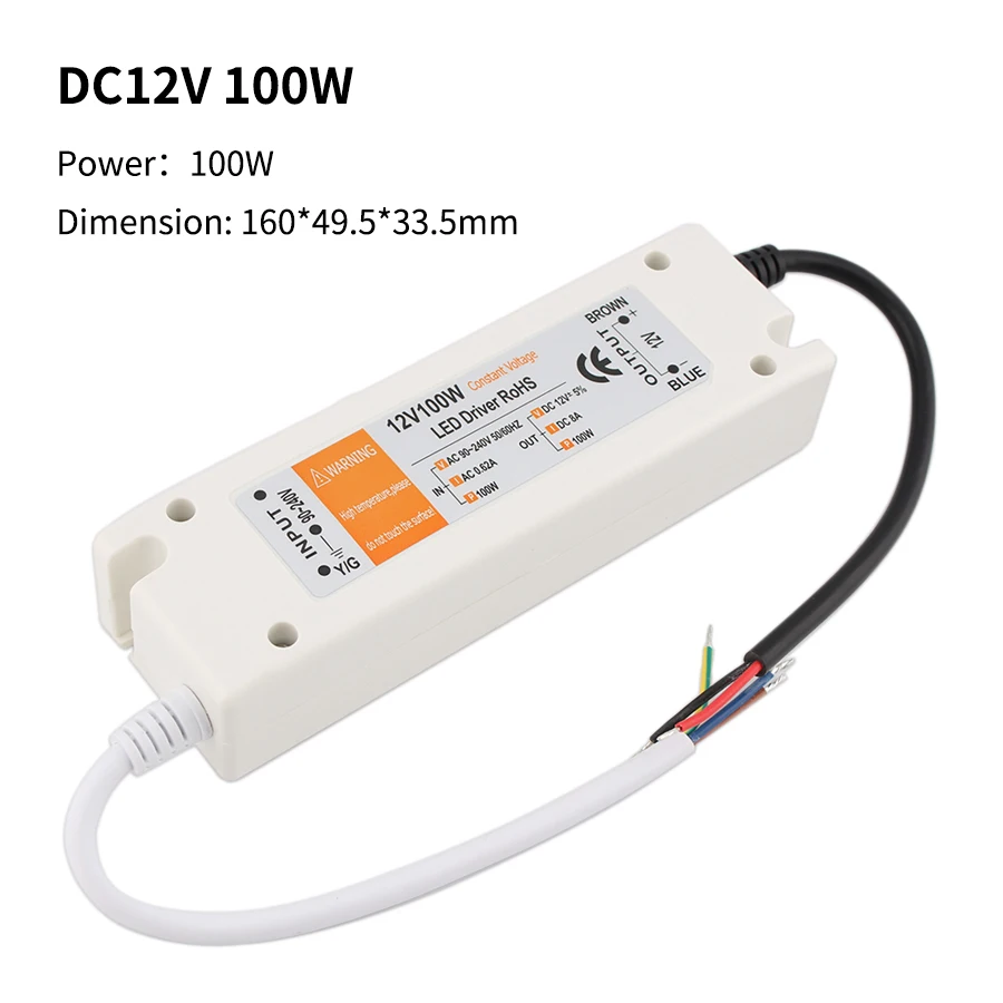 DC 12V Power Supply 18W 28W 36W 48W 72W 100W Lighting Transformers LED Driver High Quality Driver Led for LED Strip Power Supply