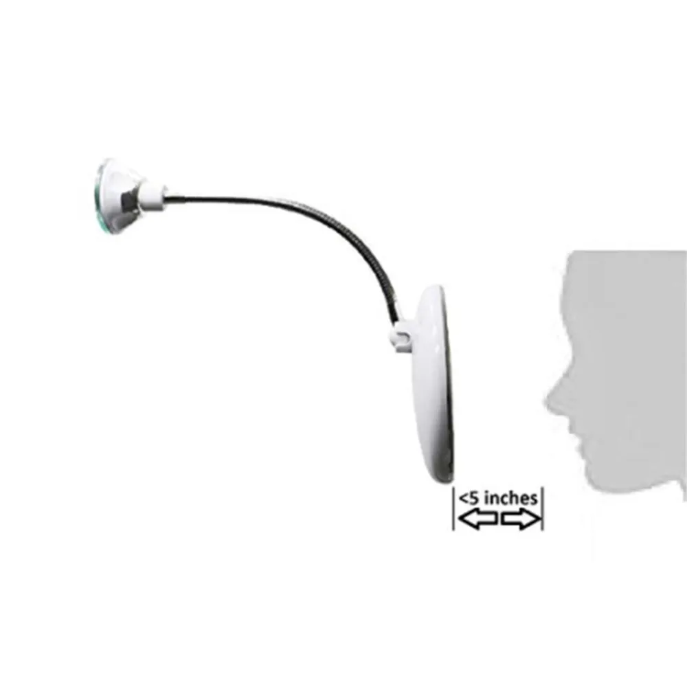 10X360 поворотное увеличительное зеркало для макияжа, яркий светодиодный, с подсветкой, регулируемое гибкое сгибаемое настенное зеркало для ванной