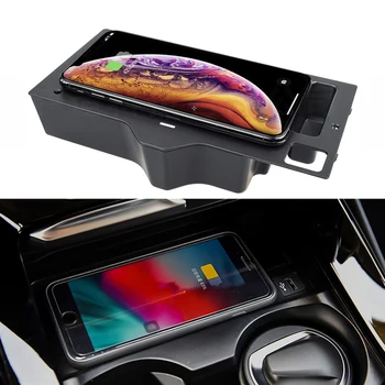 

Car QI Wireless Charger Fast Charging Pad Charging Panel phone Storage Box Holder for BMW X3 X4 G01 G02 2018 2019 for iPhone 8X