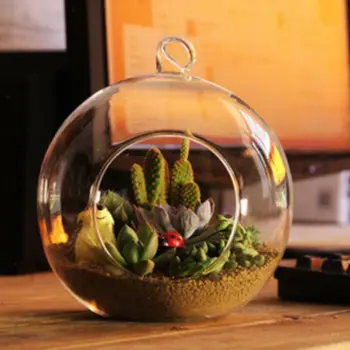 

Glass Candle stick Tealight Holder Hanging Glass Ball Plant Terrarium Container Candle Holders For Decor