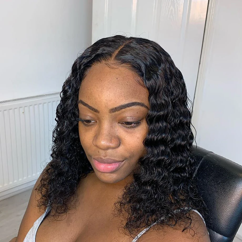 

curly lace front human hair wigs for black women Short bob Long deep frontal brazilian water wave wig wet and wavy hd full 13x4