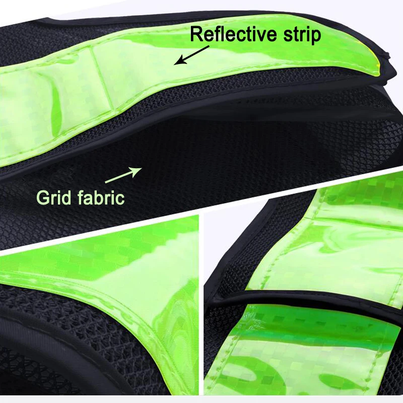 Adjustable Night Work Security Traffic or Cycling Safety Reflective Vest