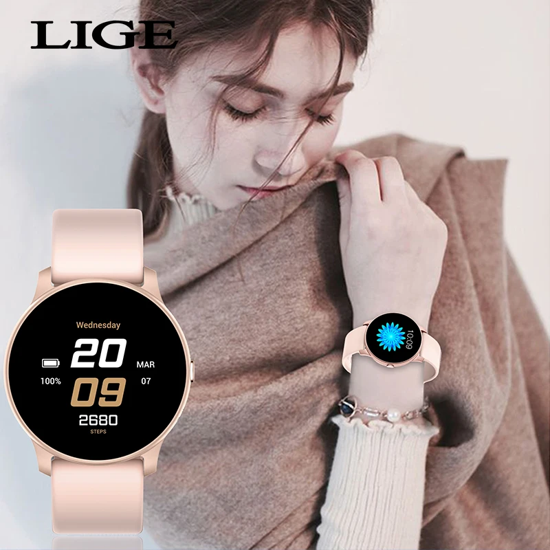LIGE Relogio masculino смарт-браслет для женщин монитор сердечного ритма для мужчин Спорт фитнес-трекер Smartwatch напоминание о звонящей информации
