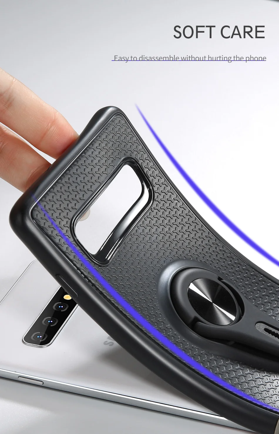 Чехол KISS из 2 предметов, мягкий чехол для samsung S8/S9/S10 Plus Note 8, 9, 10 Plus, S10E, автомобильный держатель для телефона из ТПУ, A10/A30/A50/A70/A7/A9