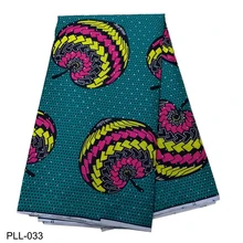 Мода Анкара печать воск Ткань 6 ярдов полиэстер африканская восковая ткань с блестками Камни для одежды PLL019-035