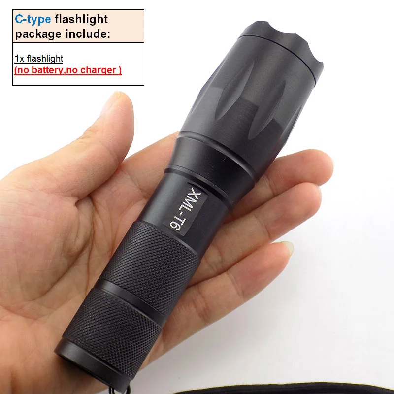 T6 L2 светодиодный фонарик супер яркий Torcia Torchlight Flash Light фонарик "Lanterna" 18650 AAA батарея USB тактический для пеших прогулок - Испускаемый цвет: C type