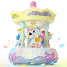 1 шт. музыкальная карусель коробки Геометрическая музыка ребенок звук и свет Рождественская лошадь музыкальная карусель al Box раннее образование# g4