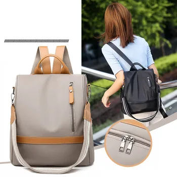 

Backpack Women Oxford Shoulder Bag Female Waterproof 2019 New Version of the Wild Fashion Casual Light Travel Anti-theft