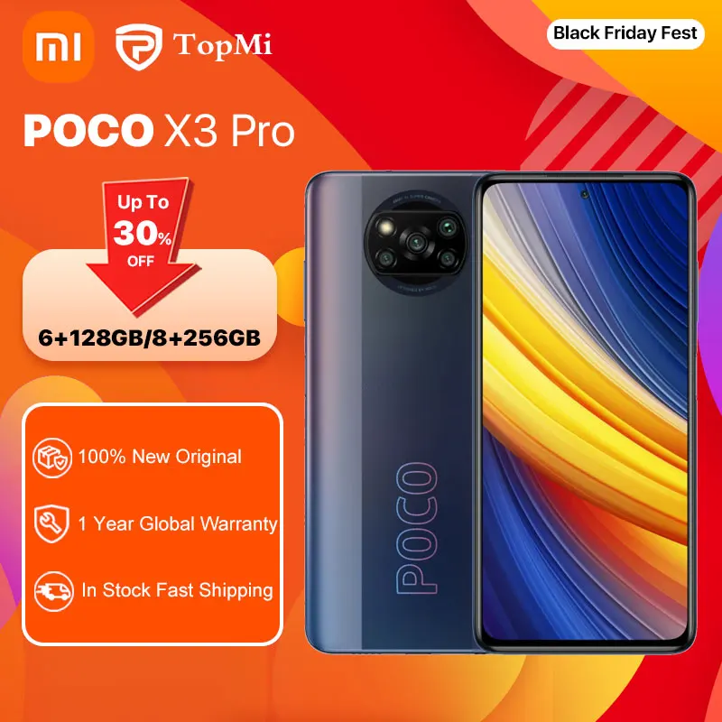 Teléfono Inteligente POCO X3 Pro versión Global, Smartphone de 6GB y 128GB y 8GB 256GB, NFC, Snapdragon 860, FHD + pantalla DotDisplay de 120Hz, 5160mAh, 33W, quad Cámara