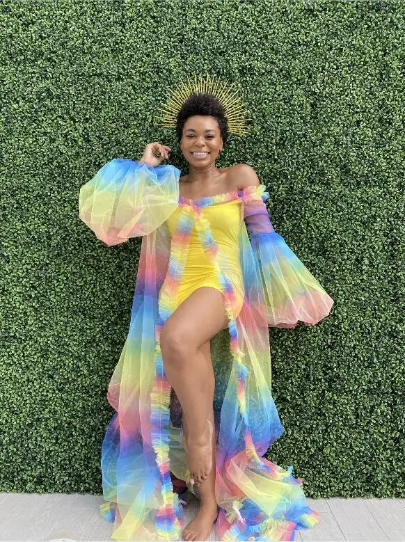 Sheer ruffle robe Outlet