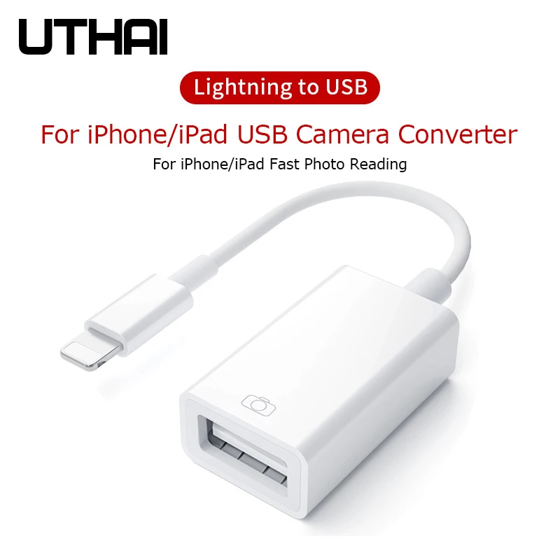 

UTHAI D37 Lightning to USB OTG Adapter For Iphone Ipad USB Camera Converter For Lightning Card Reader USB3.0 Connector