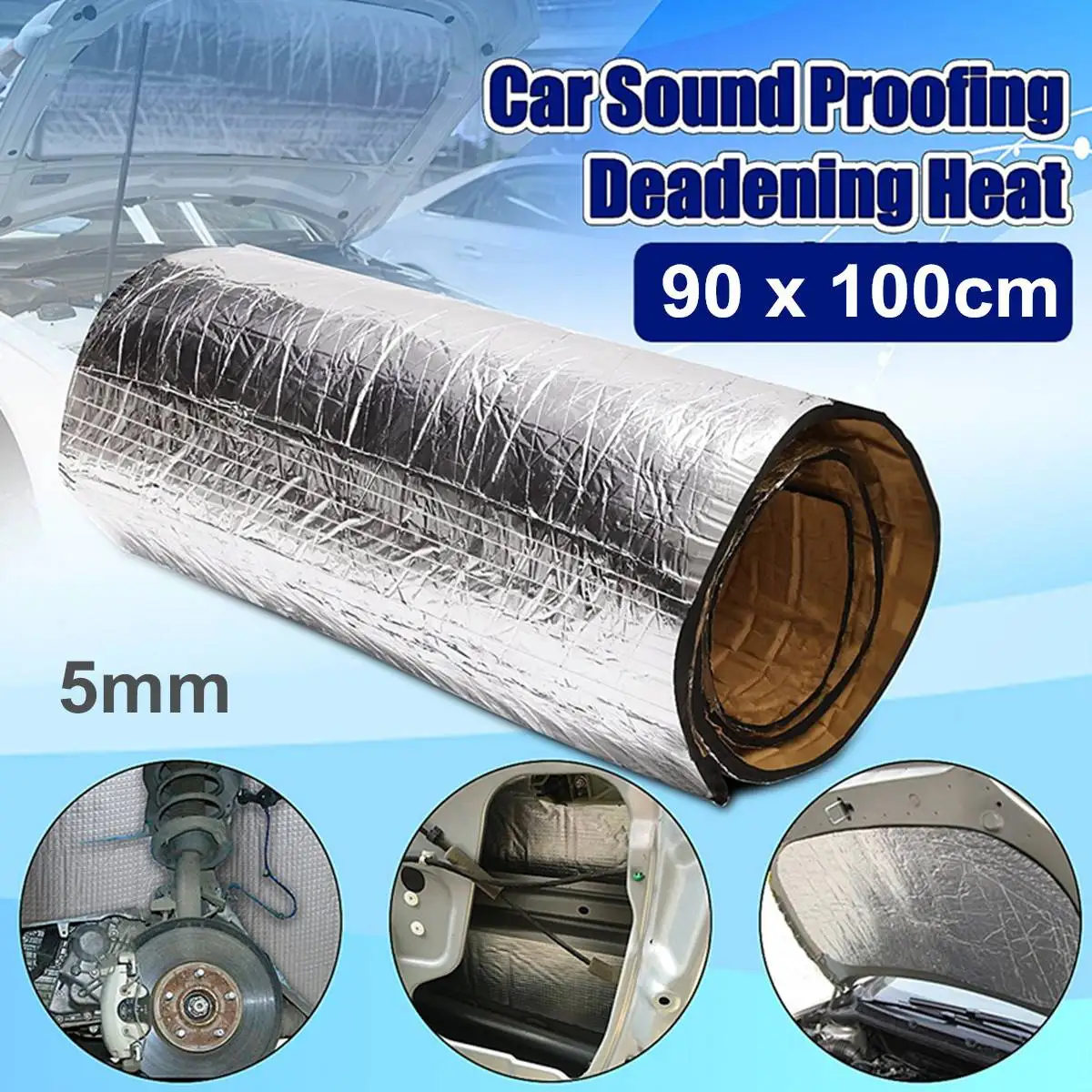 

90x100cm Roll Car Sound Proofing Deadening Anti-noise Sound Deadener Insulation Cotton Heat Closed Cell Foam Car Accessories