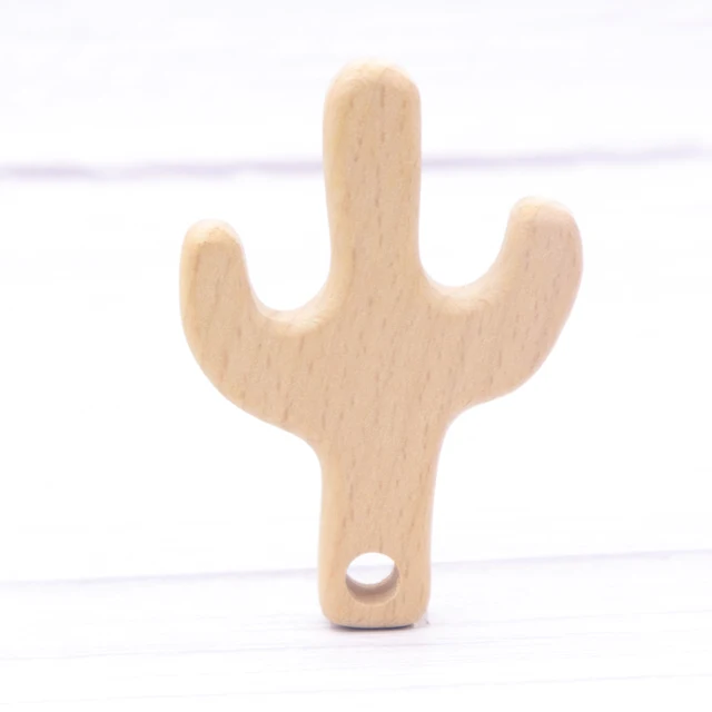 1pcs Baby Animal Natural Beech Teething Wooden Teether Rodent Flowers Clouds Tiny Rod   Pendant For Pacifier Chain  Products A29