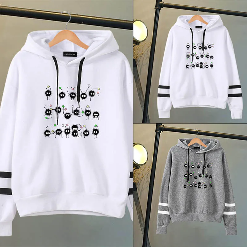 Ghibli Fairydust Kawaii Harajuku Толстовка для женщин милый забавный мультфильм аниме кофты 90s Графический Hoody Femal