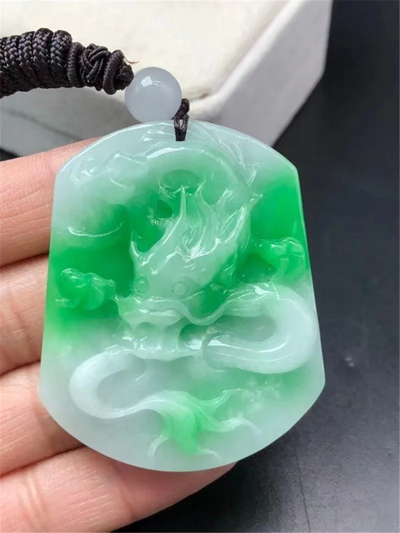 

Excellent Myanmar Jade Rare Dragon Pendant Amulet Bless Hanging Chinese Zodiac Churinga