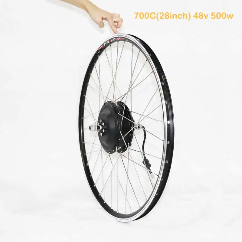 700C48v500wwheel 36 В 48 В моторное колесо 36 В 350 Вт/500 Вт 48 В 350 Вт/500 Вт высокоскоростное Бесщеточное зубчатое колесо мотор для электровелосипеда передний привод - Цвет: 700C48v500wwheel