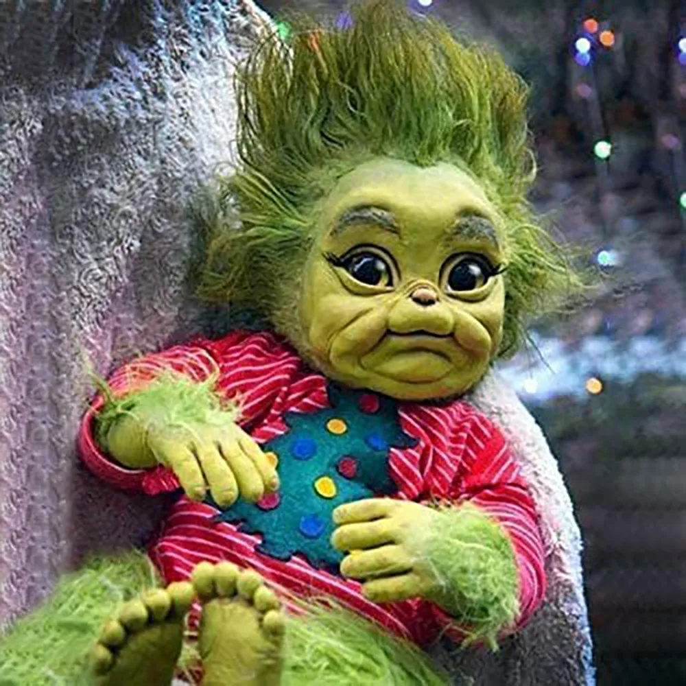 Reborn Baby Grinch Toy Realistic Cartoon Doll Christmas Simualtion Doll Kids Christmas Gifts Stuffed Plush Animals Toy Kids Party Diy Decorations Aliexpress