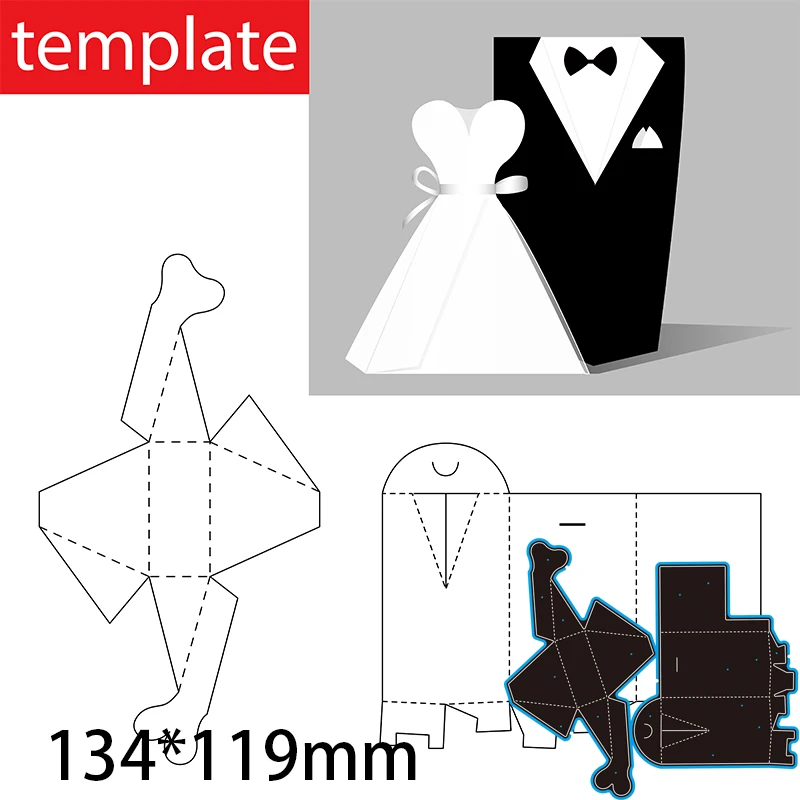 

134*119mm Wedding Dresses and Suits Metal cutting Dies Craft Embossing Scrapbooking paper craft Greeting Card