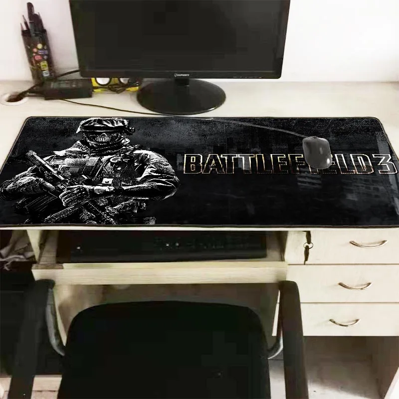  Battlefield Large Waterproof Mouse Pad Mousepad Natural Rubber Gaming Table Mouse Mat with Locking 