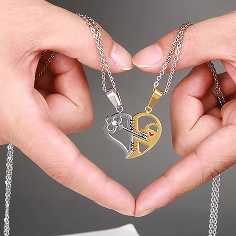 Романтические пары Сердце Ключ Кристалл ожерелья (ювелирные изделия) ее &amp его
