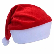 Новогодняя красная шляпа Санта зимняя теплая Рождественская Высококачественная плюшевая шапка для взрослых для увеличения утолщения большой шар мягкая Рождественская шапка из плюша