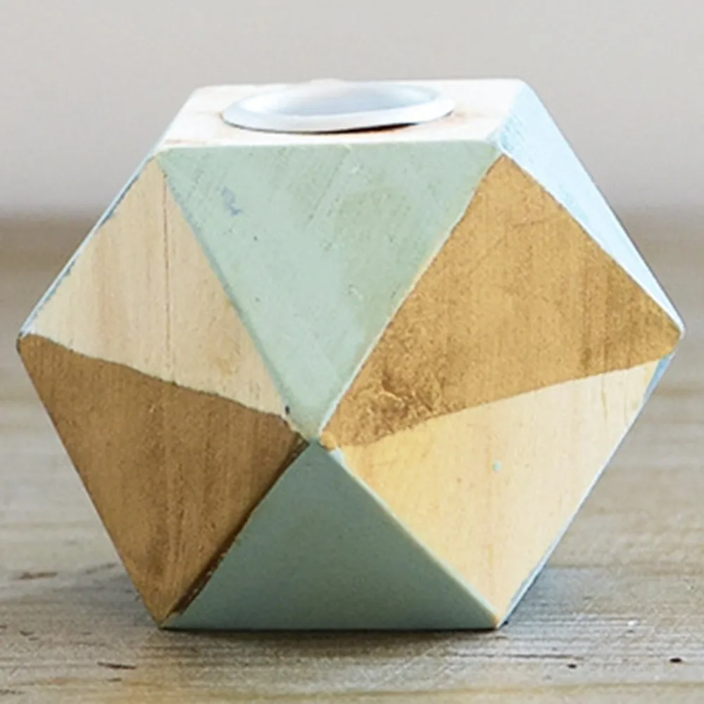 Small blue Рождественское украшение подсвечник креативный Снеговик геометрические настольные деревянные украшения для свечи Lestick рождественские украшения - Цвет: Small blue