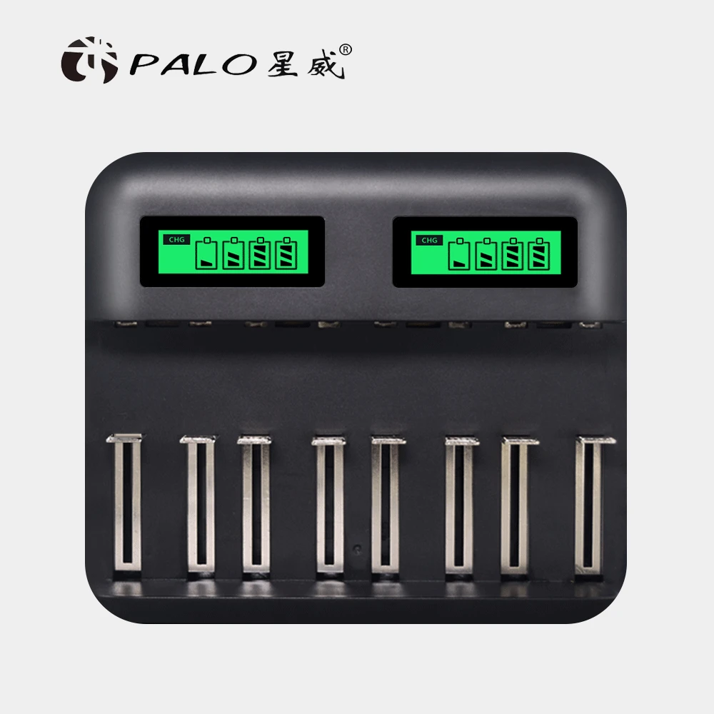 PALO ЖК-дисплей умный USB AA AAA зарядное устройство для AA AAA C D батарея+ 1,2 в Ni-MH 3000 мАч AA& 1100 мАч AAA аккумуляторная батарея