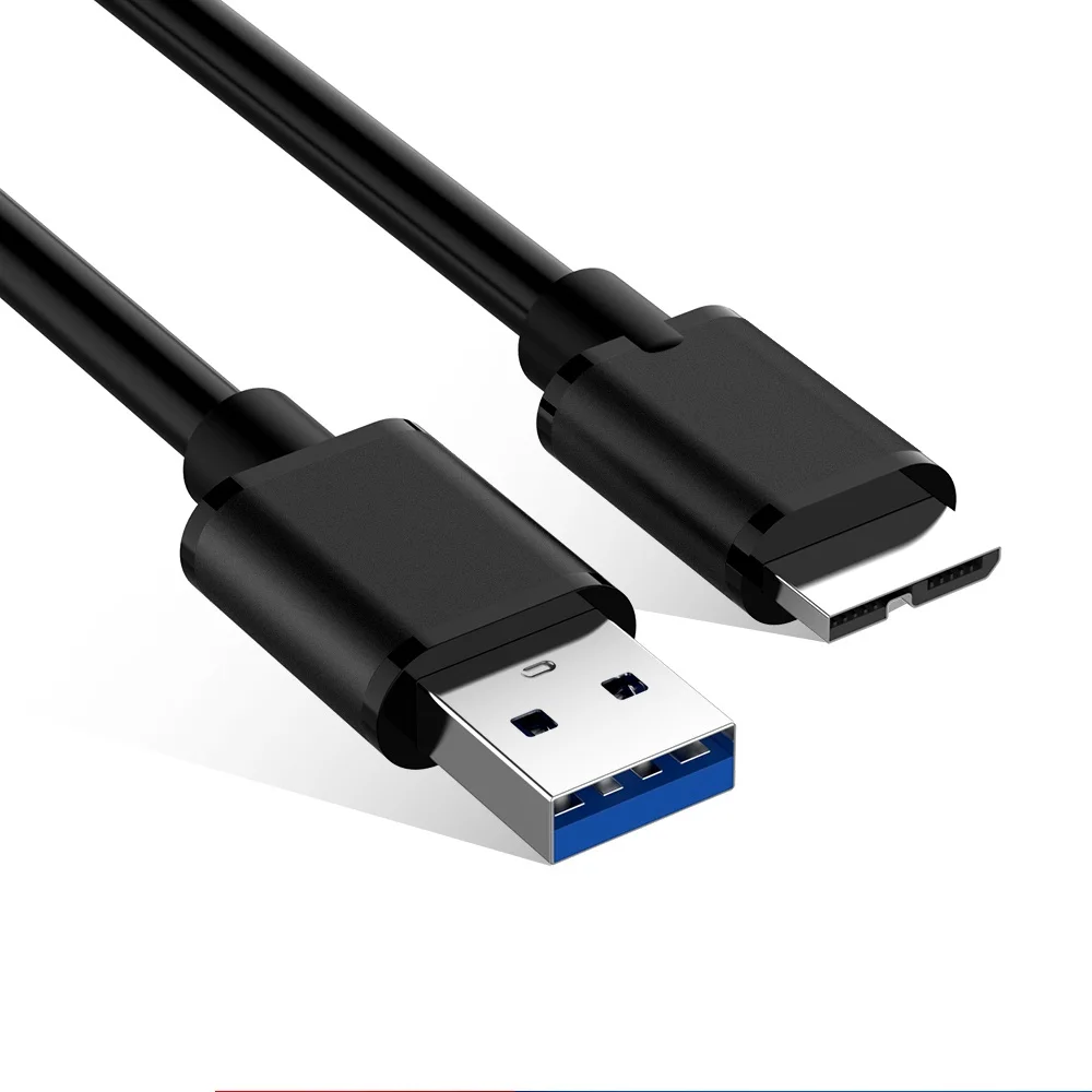 USB 3,0 type A Micro B Кабель USB3.0 жесткий диск кабель Быстрая зарядка данных Кабо для samsung S5 Note 3 Внешний жесткий диск HDD - Цвет: Черный