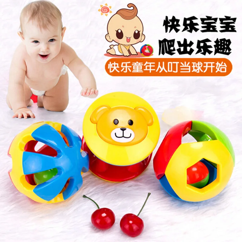 

Hot Sales Infant Educational Five-color Sensory Ball Bell Children Hand Ball 6-12 Month Baby Toy 3-Piece Dress Network