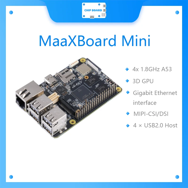 US $124.00 MaaXBoard Mini Development Board18GHz A53 amp3D GPUGigabit Ethernet interface NXP embest