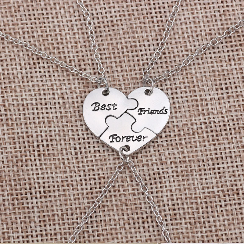 3 шт./компл. Best Friends Forever персик треснувшие передние сердце Цепочки и ожерелья серебро Цвет BFF ювелирные изделия! Креативные память прямые продажи