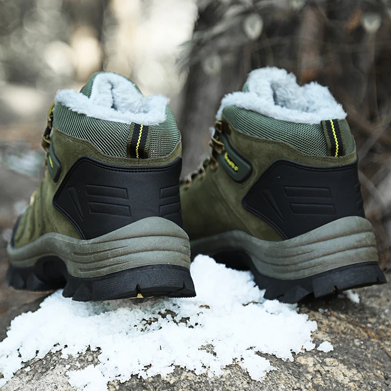 Jackshibo/зимние сапоги, ботильоны обувь для Для мужчин на открытом воздухе Водонепроницаемый повседневная обувь Для мужчин теплые зимние женские ботинки с мехом, с верхней частью в виде крыльев; размер 47