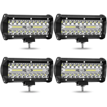 

Work Light 120W Led Light Bars 4x4 Offroad 7 Inch 12V Spot Flood Beam Driving Fog Light for Boat Car Tractor Truck SUV ATV Lamps