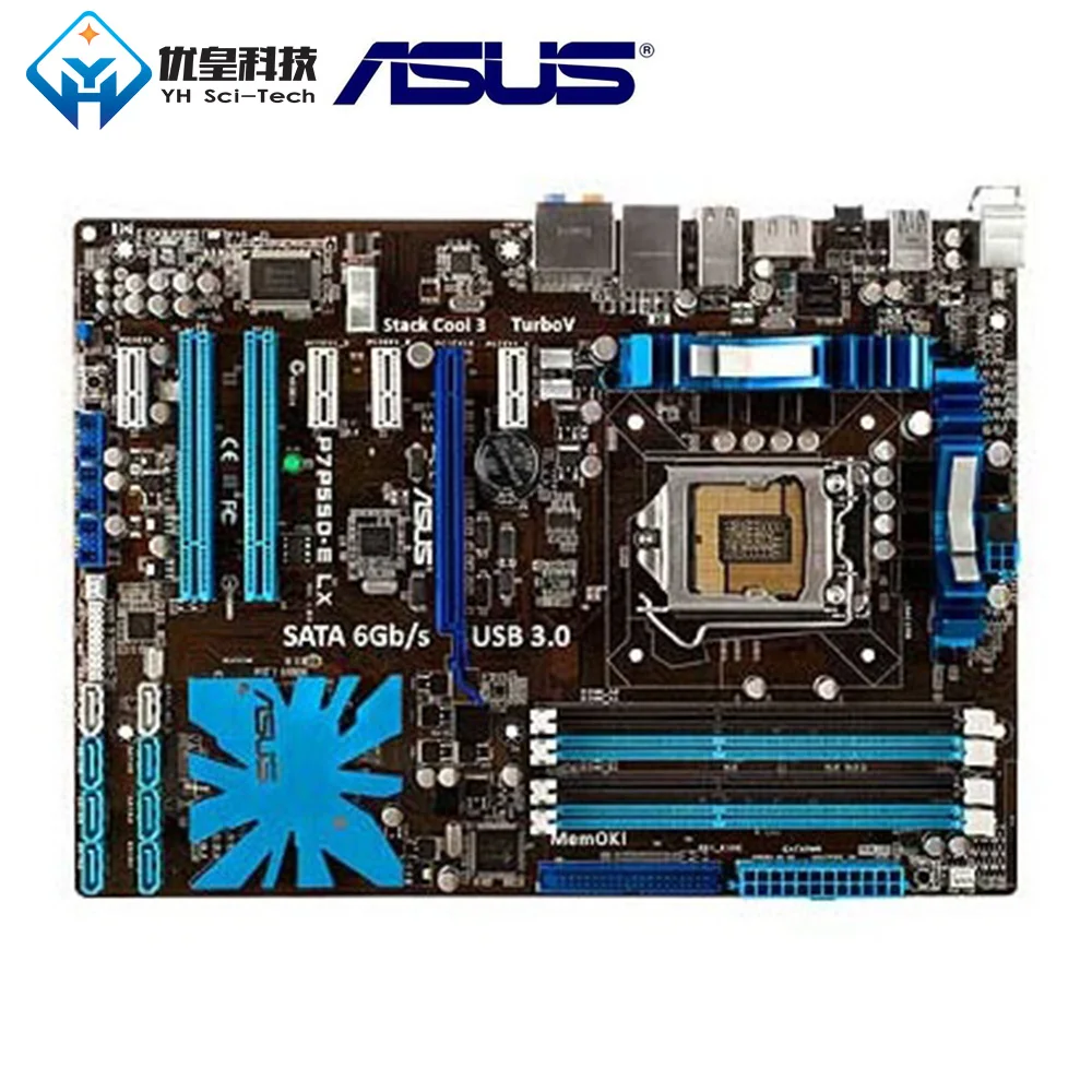 Asus P7P55D-E LX Intel P55 оригинальная настольная материнская плата с разъемом LGA 1156 Core i7/Core i5/Core i3 DDR3 16G ATX