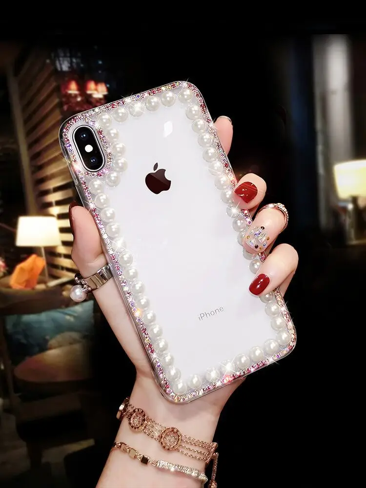

Pearl Diamond Glitter Case For Samsung Galaxy S10 S9 S8 Real Pearl Cover for Samsung galaxy Note10 9 8 S10 S9 S8 A10 a20 A50