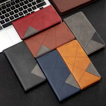 

Man Retro Flip Phone Case For Sony XZ5 Xperia 8 5 Xperia8 Xperia5 Lozenge Pattern Wallet Business Leather Coque Card Slot D07H