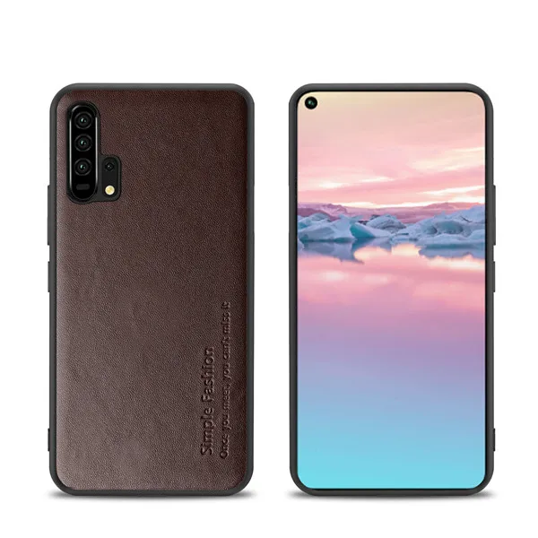 Coffee Чехол Honor 9X для huawei Honor 20 Pro, чехол, Роскошная натуральная кожа, задняя крышка, тонкий TPU Honor 20, чехол для huawei Honor 9X, Funda - Цвет: Coffee